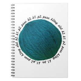 Knitters Lingo Yarn Boll Teal Anteckningsbok Med Spiral