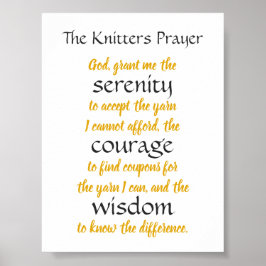 Knitters Prayer Funny Poster
