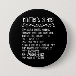 Knitters roligt handarbete för Slang Knapp