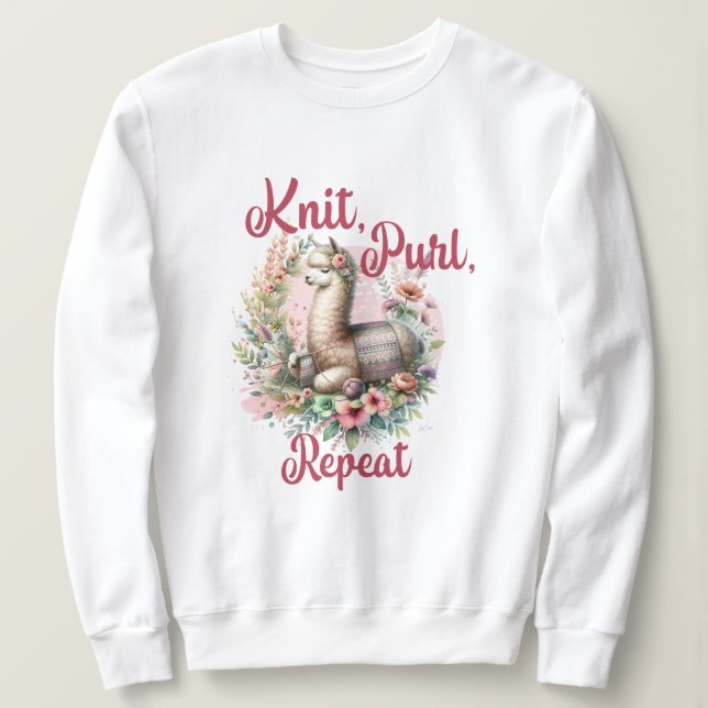 Knitting Alpaca T Shirt (Design framsida)