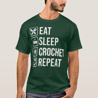 Knitting Älskare Crocheting Gifts Eat Sat-viloläge T Shirt