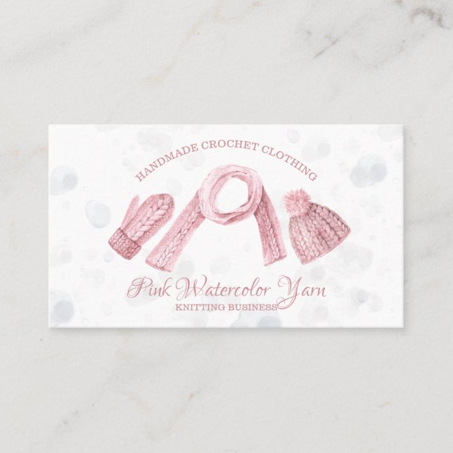 Knitting Amigurumi Crochet Winter Clothing Photo Visitkort (Framsida)