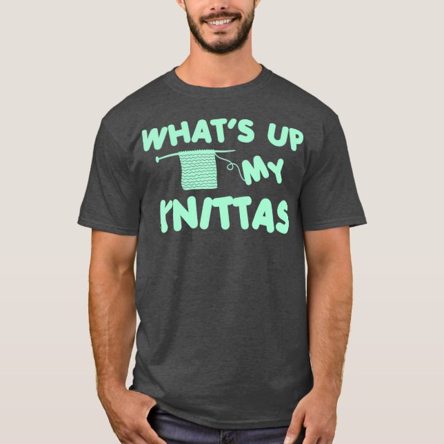 Knitting And Crocheting Knittas Knitting T Shirt (Framsida)