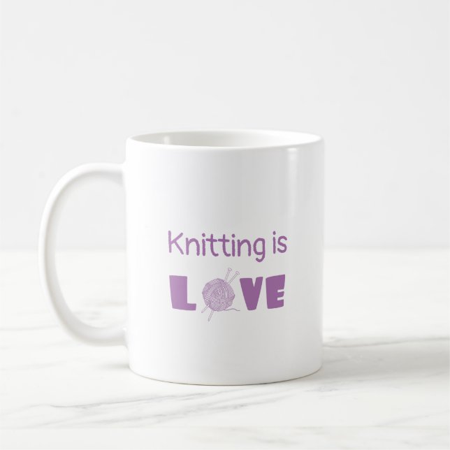 Knitting är Kärlek Kaffemugg (Vänster)