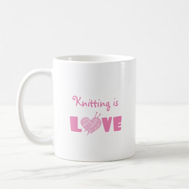 Knitting är Kärlek Kaffemugg (Vänster)