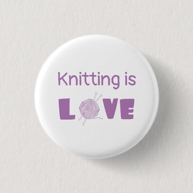 Knitting är Kärlek Knapp (Framsida)