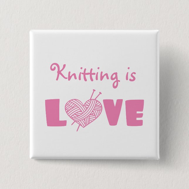 Knitting är Kärlek Knapp (Framsida)