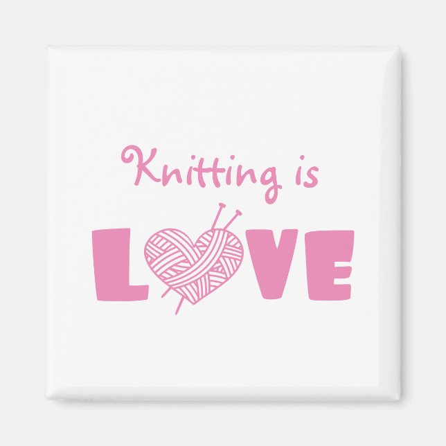 Knitting är Kärlek Magnet (Framsidan)