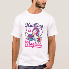 Knitting är Magic Unicorn T Shirt