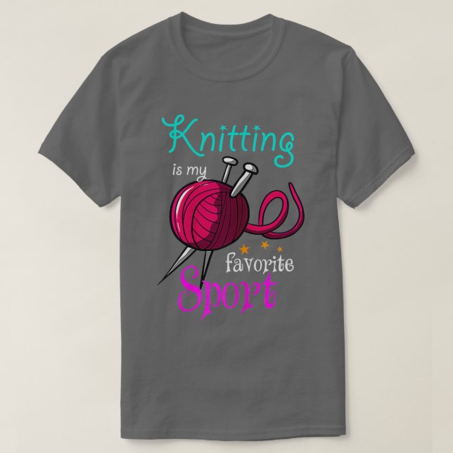 Knitting är min favoritsport som klämtar Älskare T Shirt (Design framsida)