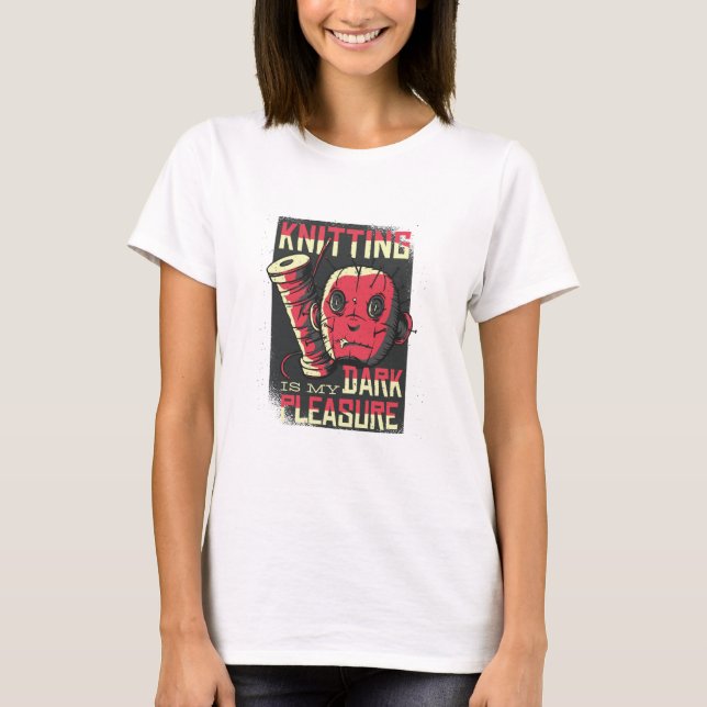 Knitting är min Mörk Njut T Shirt (Framsida)
