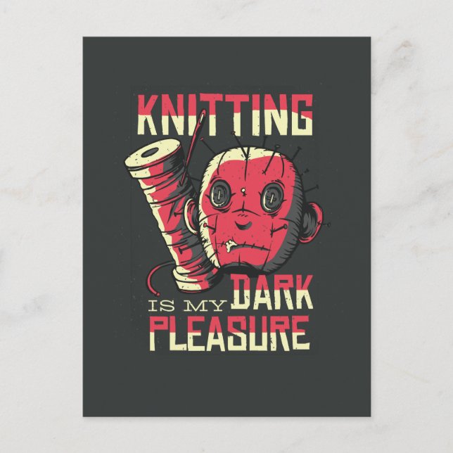 Knitting är min Mörk Njut Vykort (Framsida)