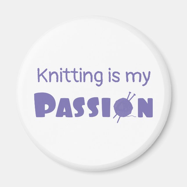 Knitting är min passion magnet (Framsidan)