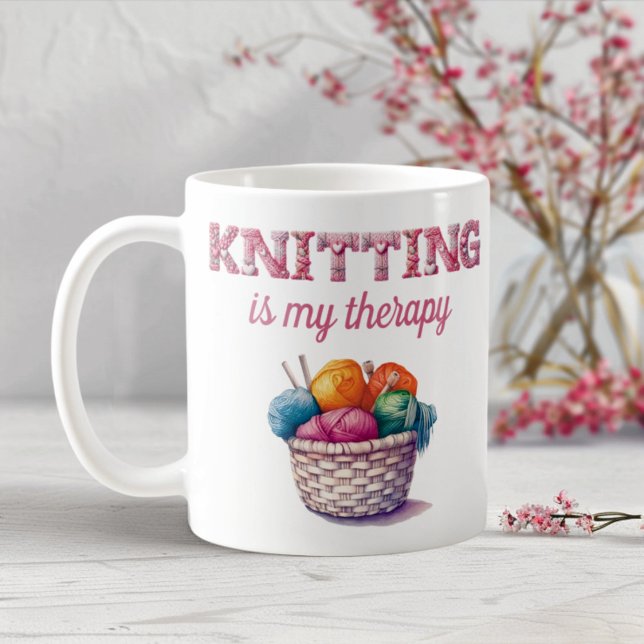 Knitting är min terapi kaffemugg (Skapare uppladdad)