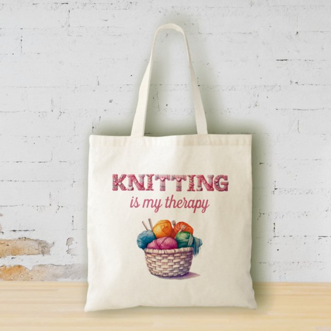 Knitting är min terapi tygkasse (Skapare uppladdad)