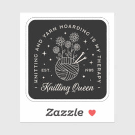 Knitting är mina terapeutiska hakgarntablåer. klistermärken