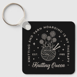 Knitting är mitt terapigarn som är på- och avbindn nyckelring