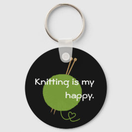 Knitting är nyckelkedjan Min Lycklig Nyckelring