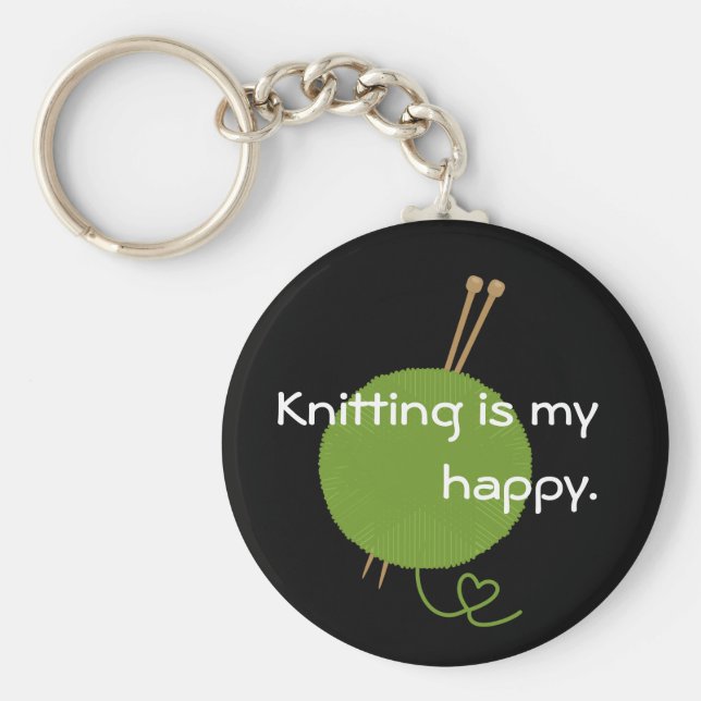 Knitting är nyckelkedjan Min Lycklig Nyckelring (Framsidan)