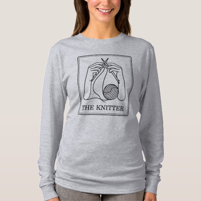 Knitting Art - Minimalistgarndesign T Shirt (Framsida)