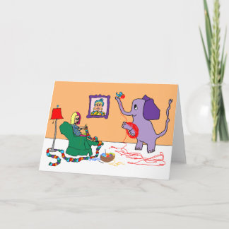Knitting Away-kort för isolerade personer Kort