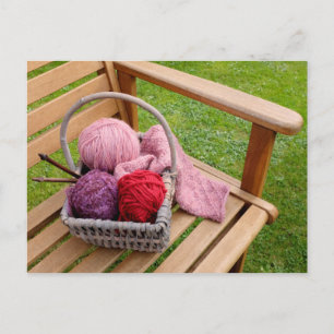 Knitting basket vykort