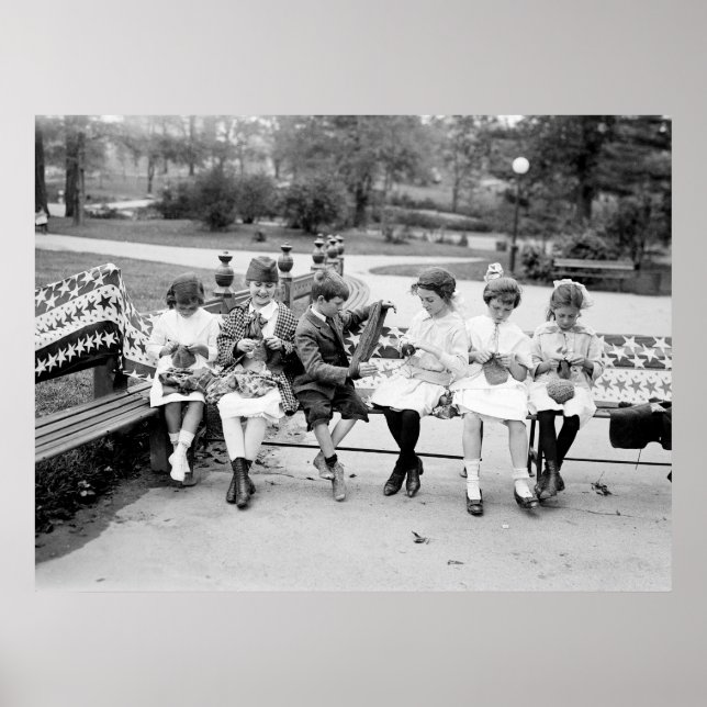 Knitting Bee, tidigt 1900-talet Poster (Framsidan)