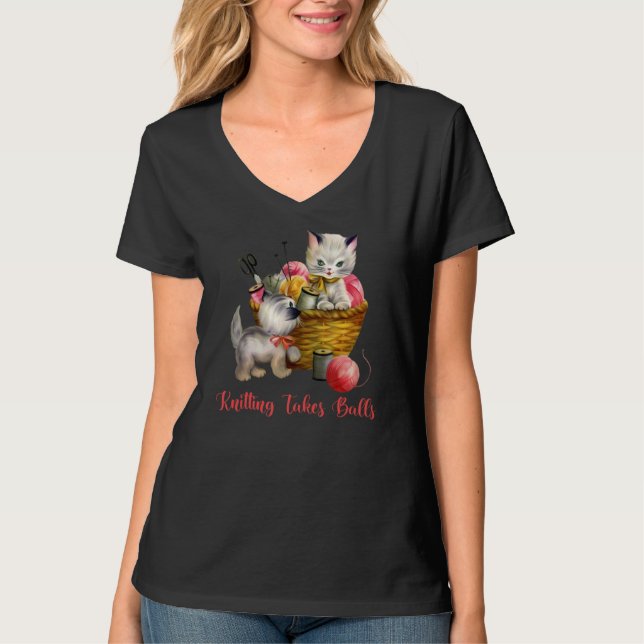 Knitting Bollar T Shirt (Framsida)