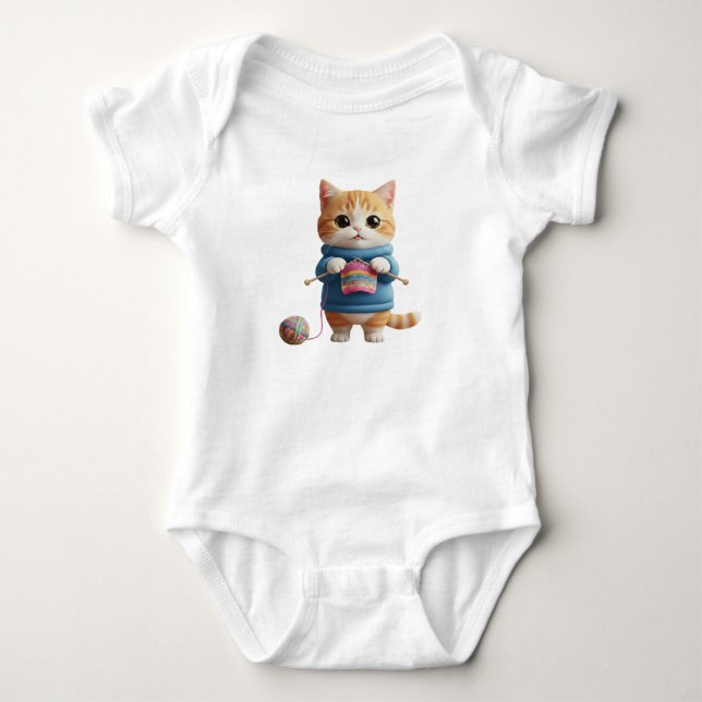 Knitting cat t shirt (Framsida)