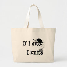 Knitting Cat Tote Bag