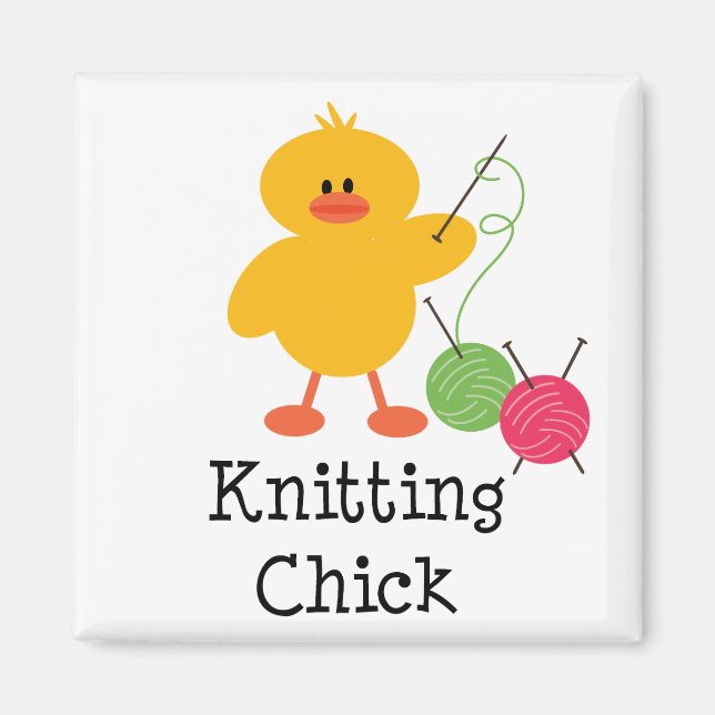 Knitting Chick Magnet (Framsidan)