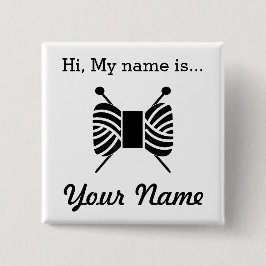 Knitting Craft Party Namn bricka Knapp