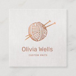Knitting Crochet Boll Fyrkantigt Visitkort