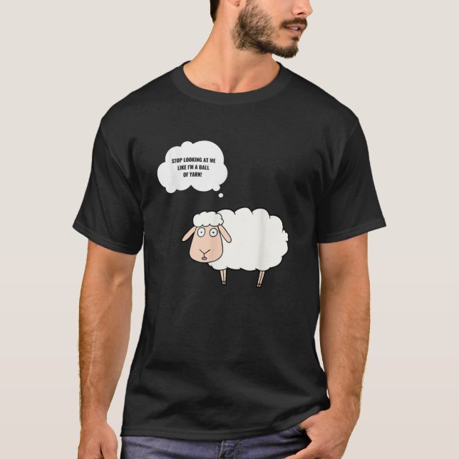 Knitting Crochet Funny Sheep Graphic Yarn Boll Kni T Shirt (Framsida)
