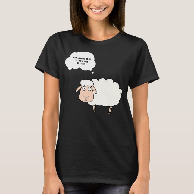 Knitting Crochet Funny Sheep Graphic Yarn Boll T Shirt (Framsida)