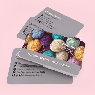 Knitting Crochet-garnmall för visitkort