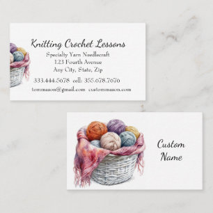 Knitting & Crochet Lessons Instructor eller Busine Visitkort