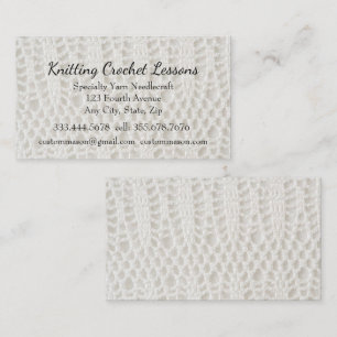 Knitting & Crochet Lessons Instruktör - Affärskort Visitkort