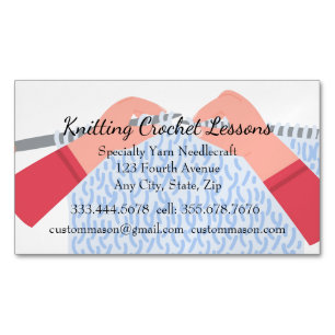 Knitting & Crochet Lessons Instruktör Magnetiska Visitkort