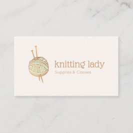 Knitting Crochet Yarn Boll Logotyp Visitkort