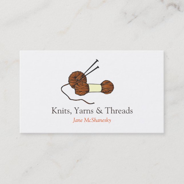Knitting Crochet Yarn Craft Business Visitkort (Framsida)