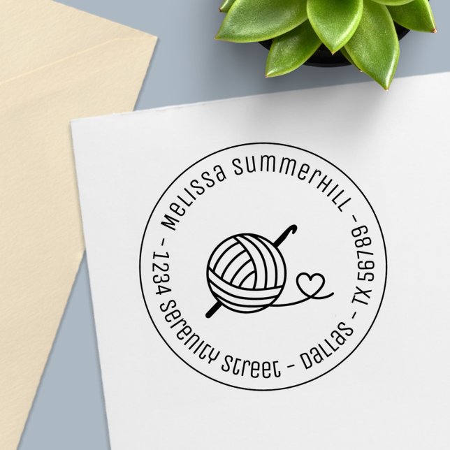 Knitting Crochetetetyarn Round Adress 1 Självfärgande Stämpel (Skapare uppladdad)