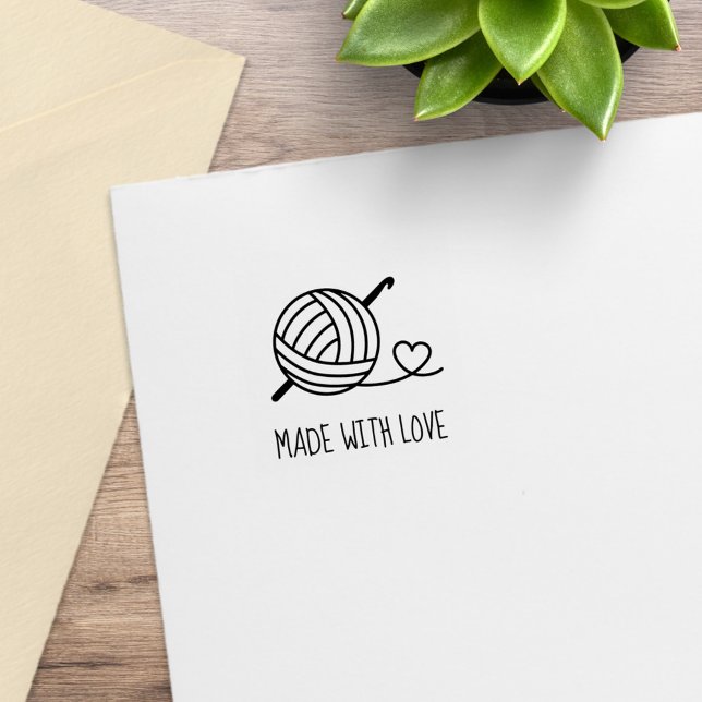 Knitting Crochetetinggarn tillverkat med Kärlek 1  Stämpel (Skapare uppladdad)