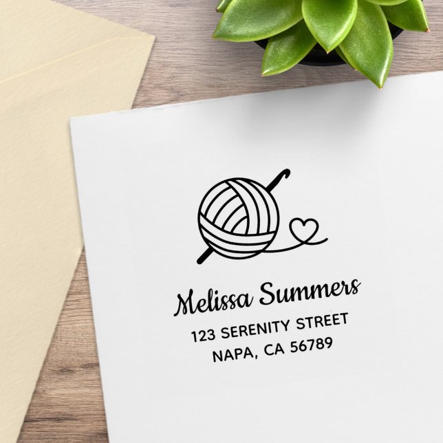 Knitting Crochetetyarn Adress Stämpel (Skapare uppladdad)