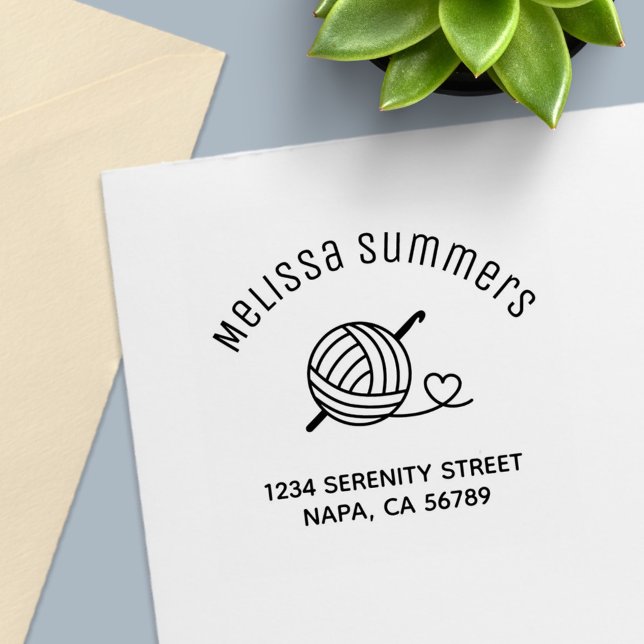 Knitting Crochetetyarn Arch Adress Självfärgande Stämpel (Skapare uppladdad)