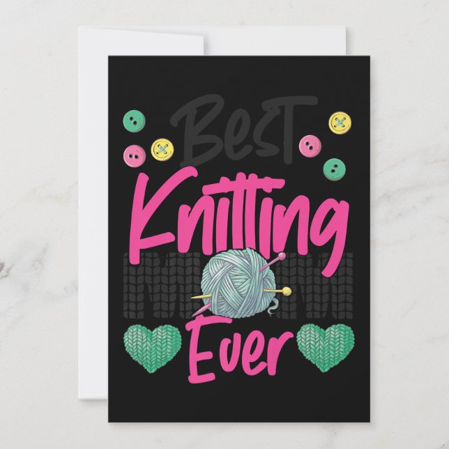 Knitting Crocheting Sticka Happens Knitter Inbjudningar (Framsida)