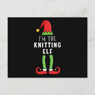 Knitting Elf-julmatchande familjegåva Vykort
