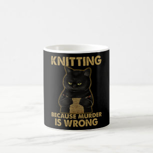 Knitting för att mord är fel kaffemugg