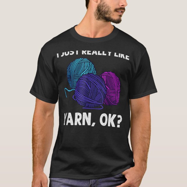 Knitting För manar Women Crochet-trådtråd T Shirt (Framsida)