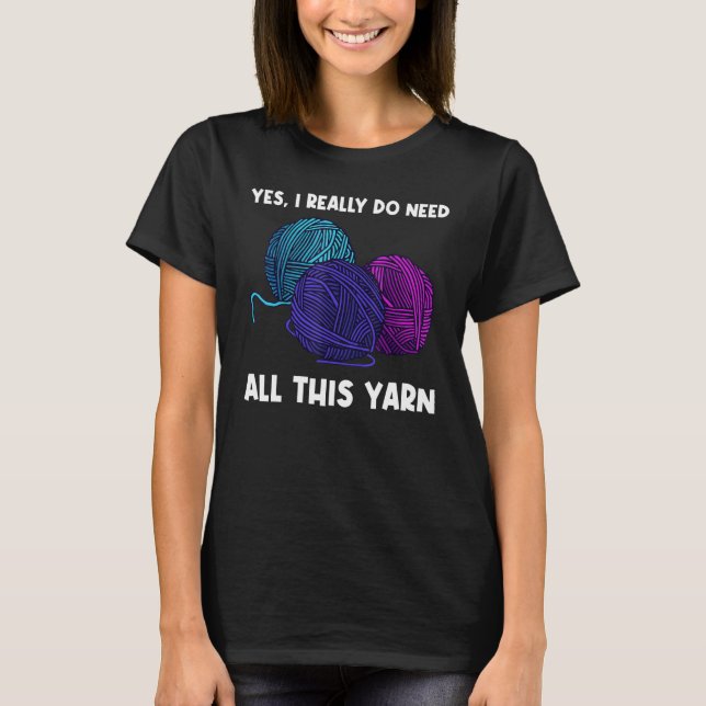 Knitting För manar Women Crochet-trådtråd T Shirt (Framsida)